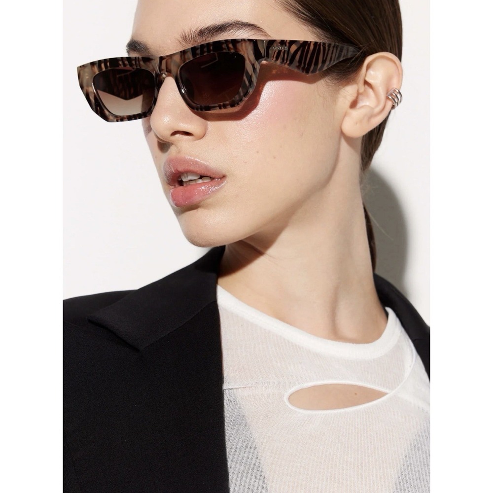 Szade Zebra Hustler Brown Polarized Sunglasses Y2K 90s Cade Cat 2 Polarised